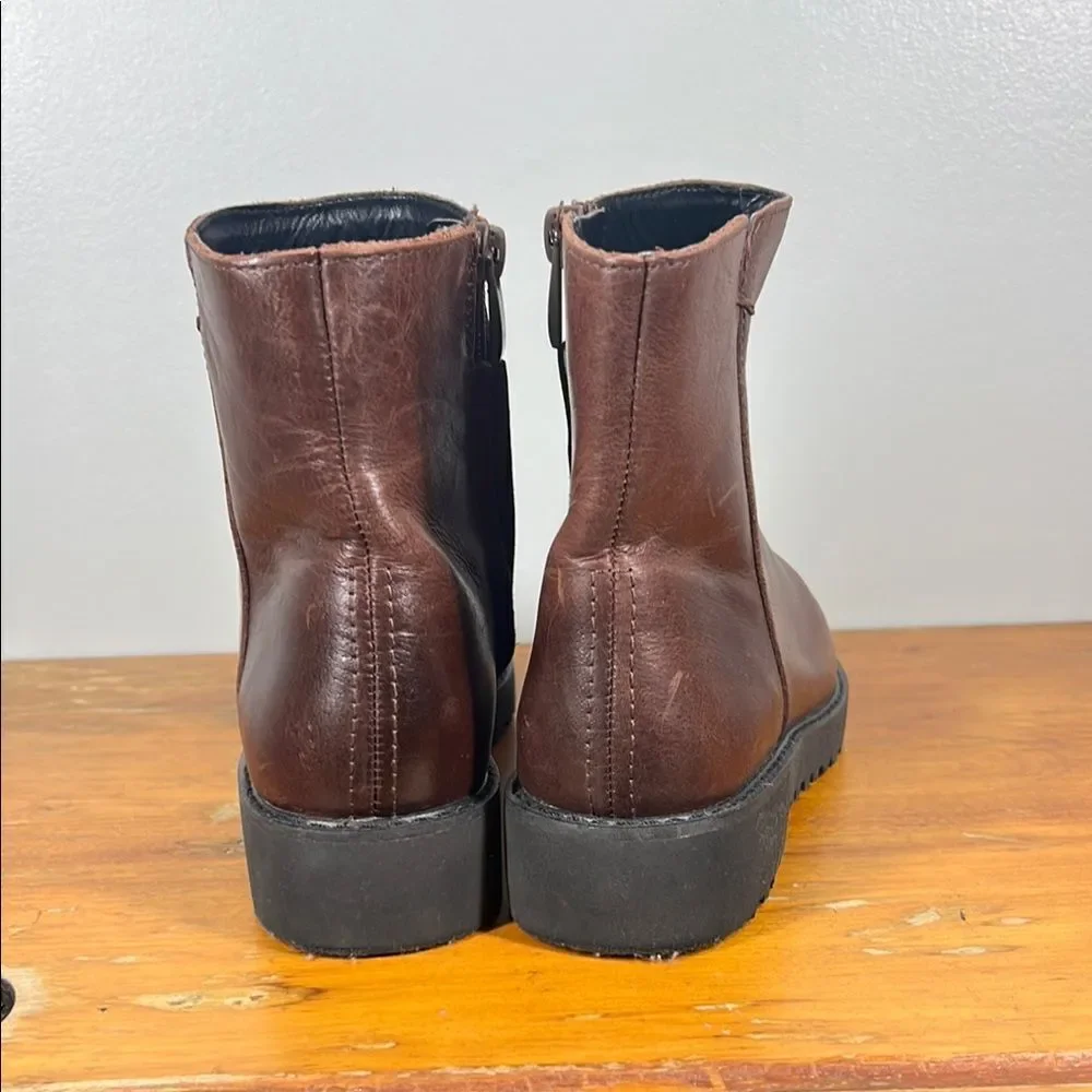 Franco Sarto Brown Leather Ankle Boots